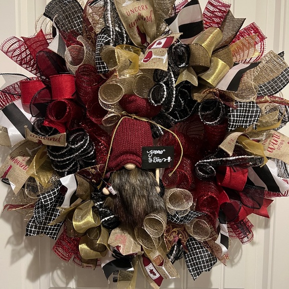 Wine Gnome Ribbon Handmade Wreath 22 inches “Time to wine down” #W1 - Picture 4 of 11